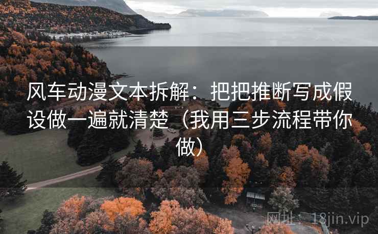 风车动漫文本拆解：把把推断写成假设做一遍就清楚（我用三步流程带你做）